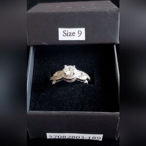 New .925 Sterling Silver  1.5 CT. SOLITAIRE & BRAIDED RING